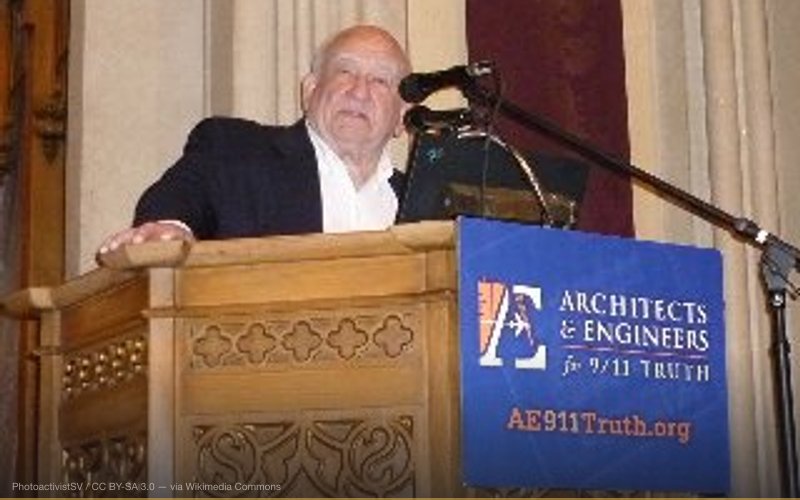 Ed Asner introducing Richard Gage at AE911 Event in Los Angeles, California — related to World Trade Center Controlled Demolition Theory