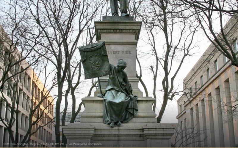 Brigadier General Albert Pike statue in Washington, D.C. — related to Albert Pike's Three World Wars Letter Hoax