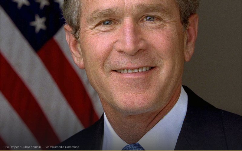 Official photograph portrait of U.S. President George W. Bush. — related to 2008 Banking Bailout Conspiracy