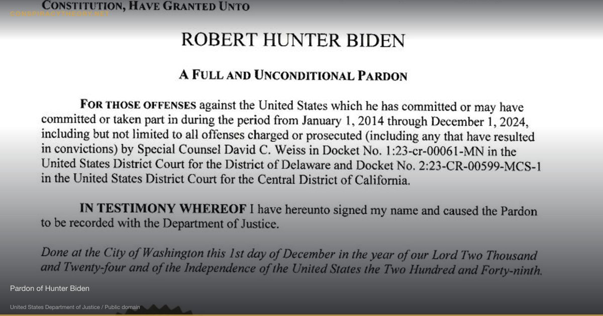 Biden-Ukraine Quid Pro Quo Conspiracy (2018) — Pardon of Hunter Biden