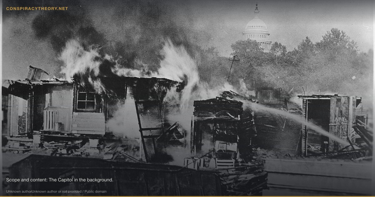 Business Plot — Attempted Fascist Coup Against FDR (1933) — Scope and content: The Capitol in the background.