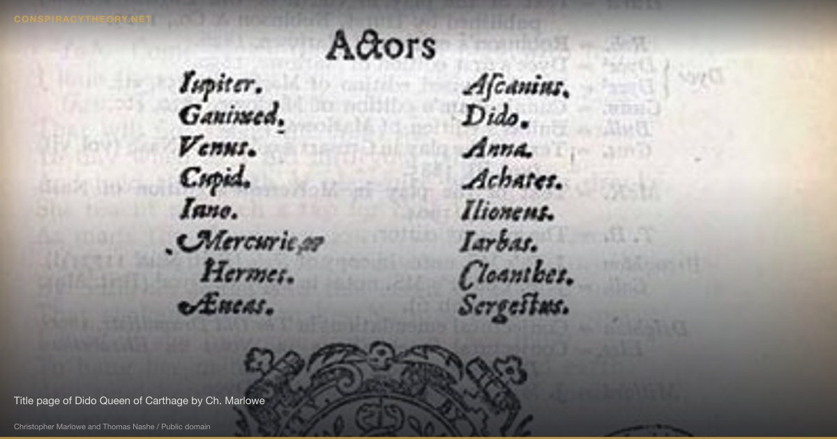 Christopher Marlowe Faked Death and Wrote Shakespeare (1895) — Title page of Dido Queen of Carthage by Ch. Marlowe