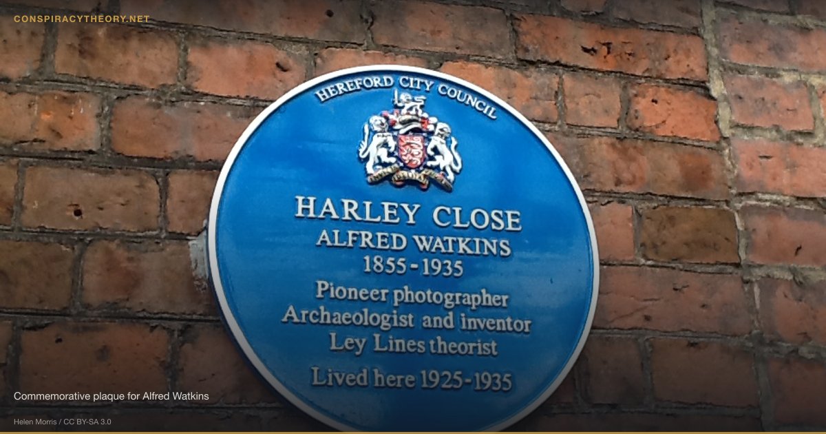 Crop Circles at Sacred Site Nodes — Earth Energy Theory (1990) — Commemorative plaque for Alfred Watkins