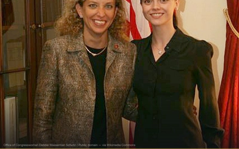 Rep. Debbie Wasserman Schultz met with actress Christina Ricci in April. Ricci was representing the Rape Abuse & Incest National Network (RAINN) and advocated for funding designed to help solve rape cases and make our communities safer. — related to DNC Primary Rigged Against Bernie Sanders