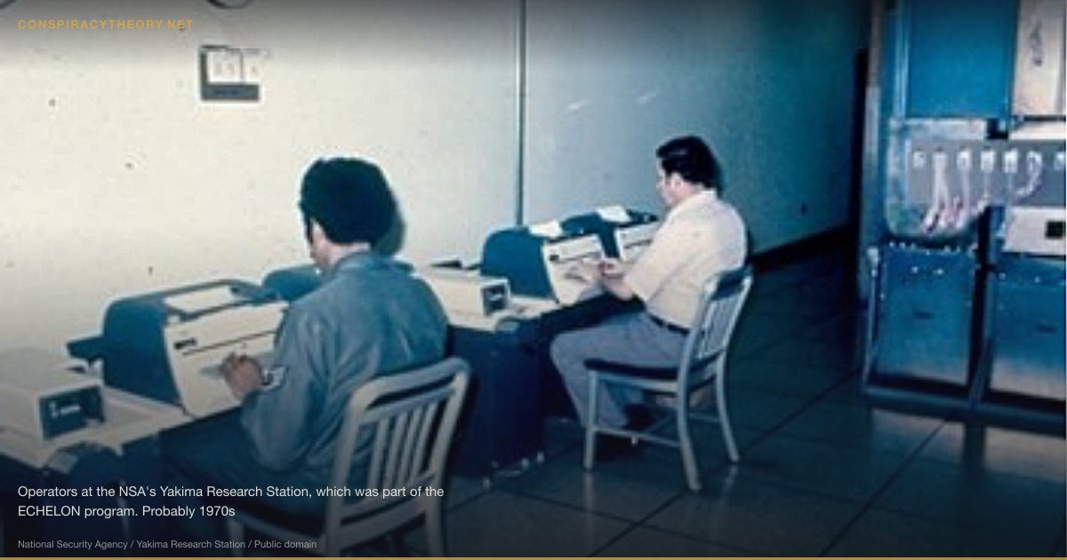 ECHELON — Cold War Global Intercept Network (1960) — Operators at the NSA's Yakima Research Station, which was part of the ECHELON program. Probably 1970s