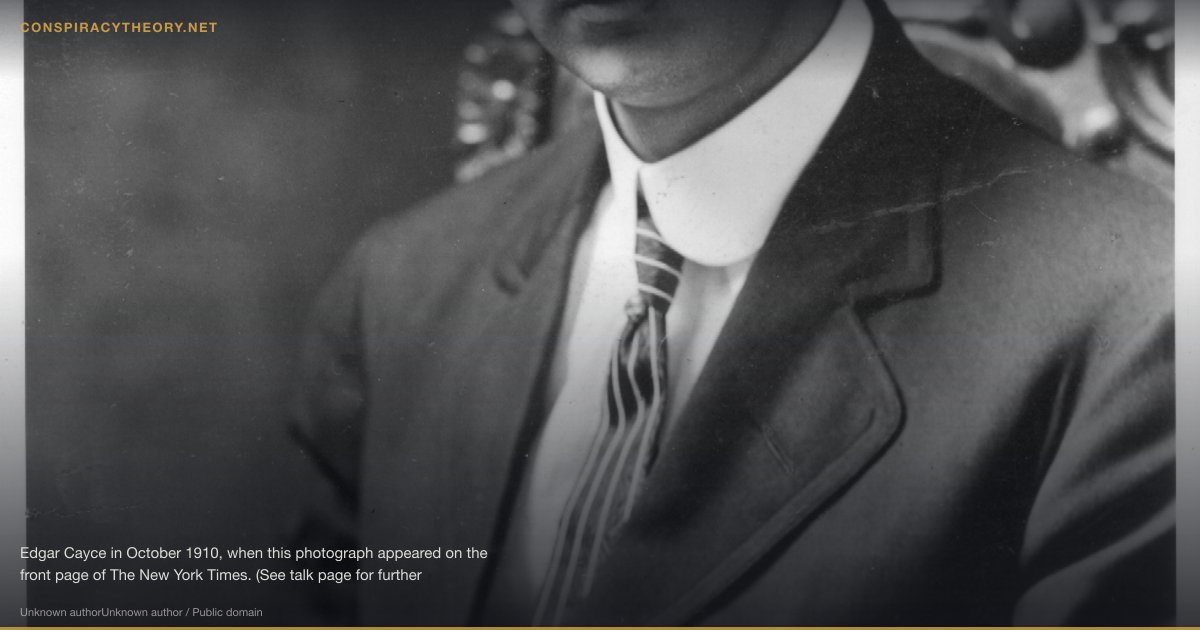 Egyptian Hall of Records — Suppressed Discovery (1933) — Edgar Cayce in October 1910, when this photograph appeared on the front page of The New York Times. (See talk page for further discussion.)