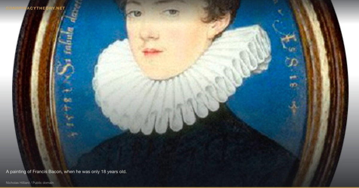 Francis Bacon as the True Author of Shakespeare (1769) — A painting of Francis Bacon, when he was only 18 years old.