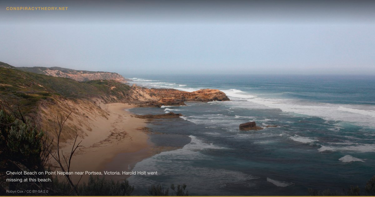 Harold Holt: Australian PM Vanished / Chinese Submarine — Cheviot Beach on Point Nepean near Portsea, Victoria. Harold Holt went missing at this beach.