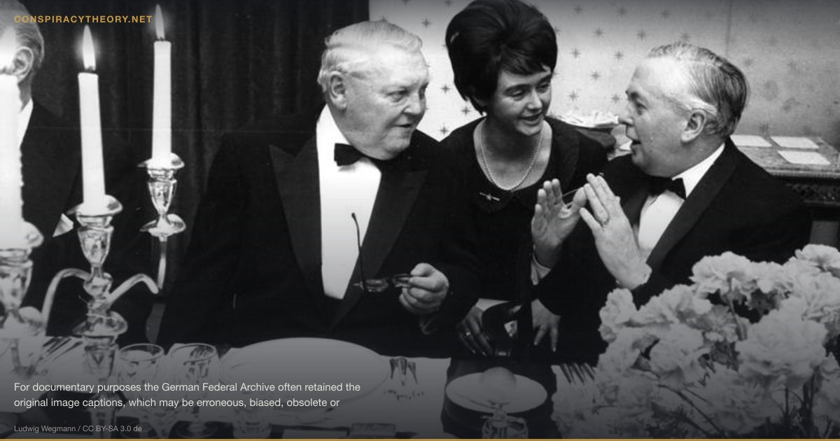 Harold Wilson MI5 Destabilization Plot — For documentary purposes the German Federal Archive often retained the original image captions, which may be erroneous, biased, obsolete or politically extreme. März 1965 Besuch des britischen Premierministers [Harold] Wilson Abendessen in der britischen Residenz