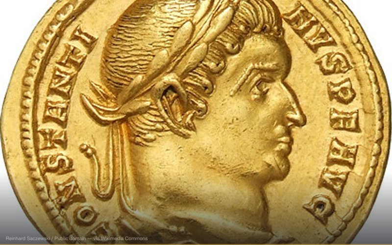Constantine I RIC VI 824 (obverse) — related to Holy Lance / Spear of Destiny