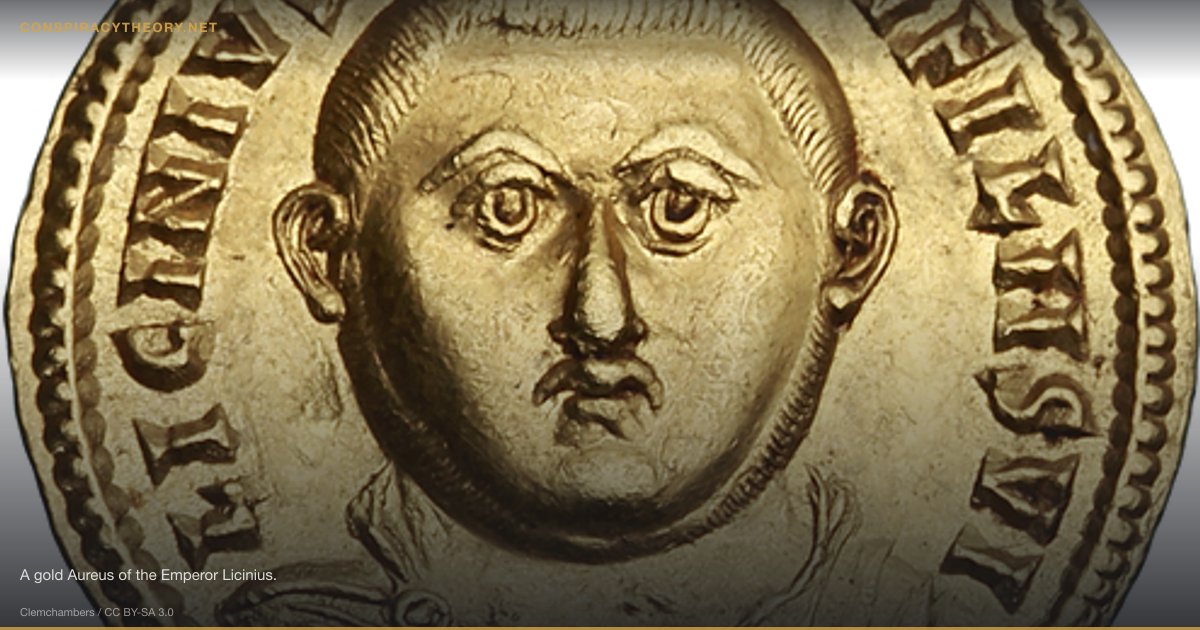 Holy Lance / Spear of Destiny (33) — A gold Aureus of the Emperor Licinius.