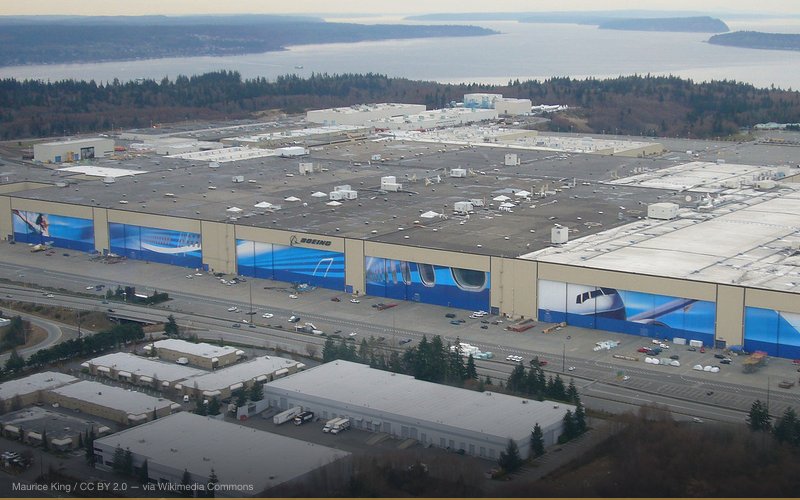 site of Boeing widebody assembly, 747, 777, 787 — related to Economic Espionage — US Spying on Allies for Corporations
