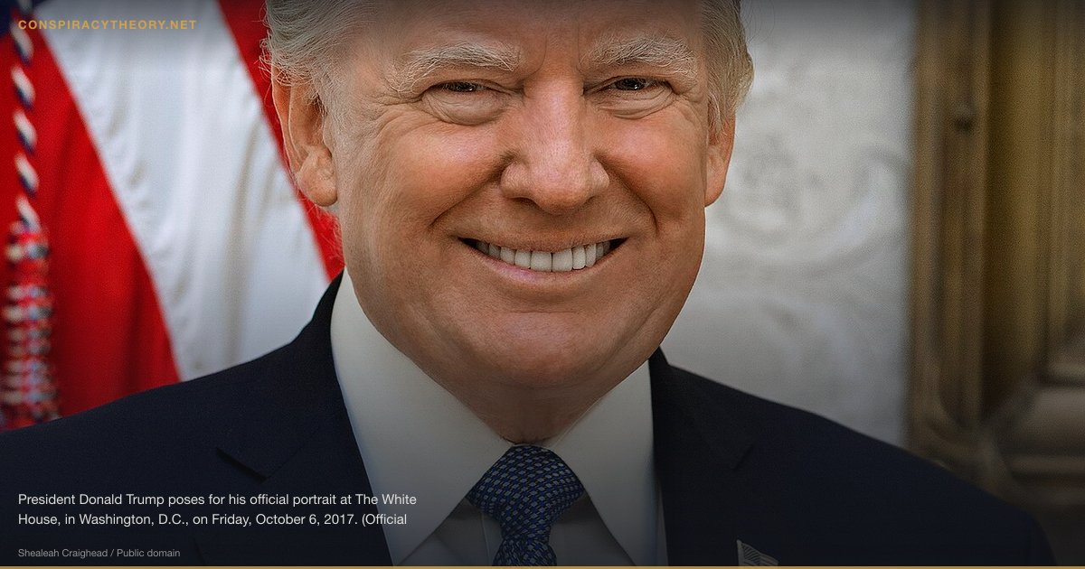 Italygate — Italian Satellites Stole the US Election (2021-01) — President Donald Trump poses for his official portrait at The White House, in Washington, D.C., on Friday, October 6, 2017. (Official White House Photo by Shealah Craighead)