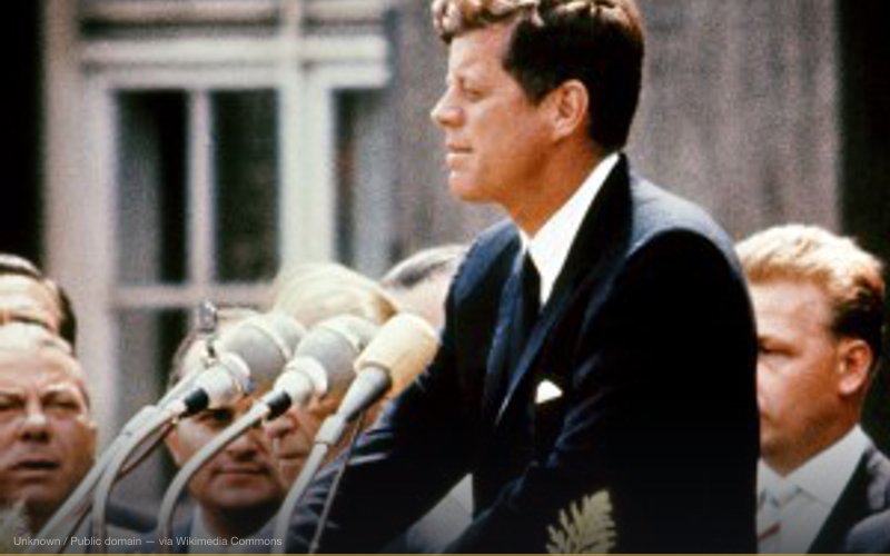 English: President John F. Kennedy speaking in West Berlin Other information test — related to JFK Assassination Conspiracy Theories