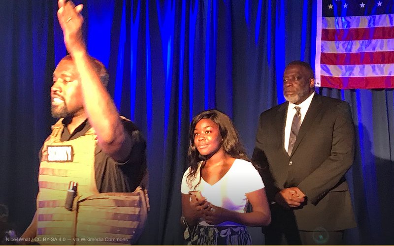 Kanye West at a rally in North Charleston, South Carolina for his 2020 presidential campaign — related to Kanye West's 'Breakdown' Was a Cover-Up