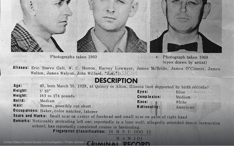 FBI wanted poster fugitive poster of James Earl Ray; the later convicted murderer of civil rights leader and anti-war activist, Dr. Martin Luther King, Jr. — related to Martin Luther King Jr. Assassination Conspiracy