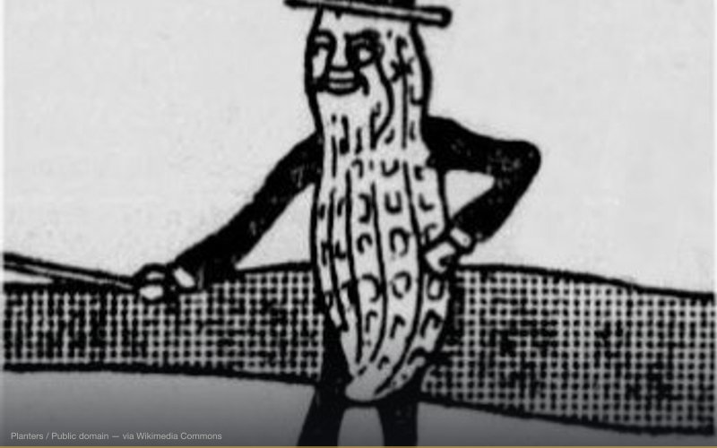 crop and derivative from Planters ad — related to The Monopoly Man's Missing Monocle