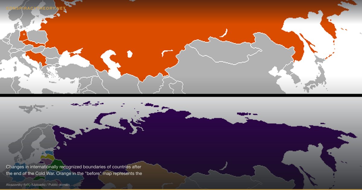 NATO Expansion — Broken Promise to Russia (1990) — Changes in internationally recognized boundaries of countries after the end of the Cold War. Orange in the "before" map represents the territories as of 1991 which were affected.