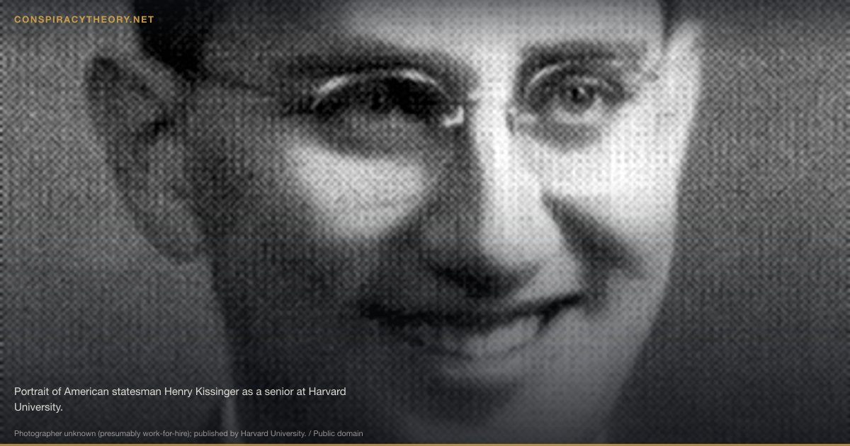 CIA Overthrow of Allende — Chile 1973 (1973) — Portrait of American statesman Henry Kissinger as a senior at Harvard University.