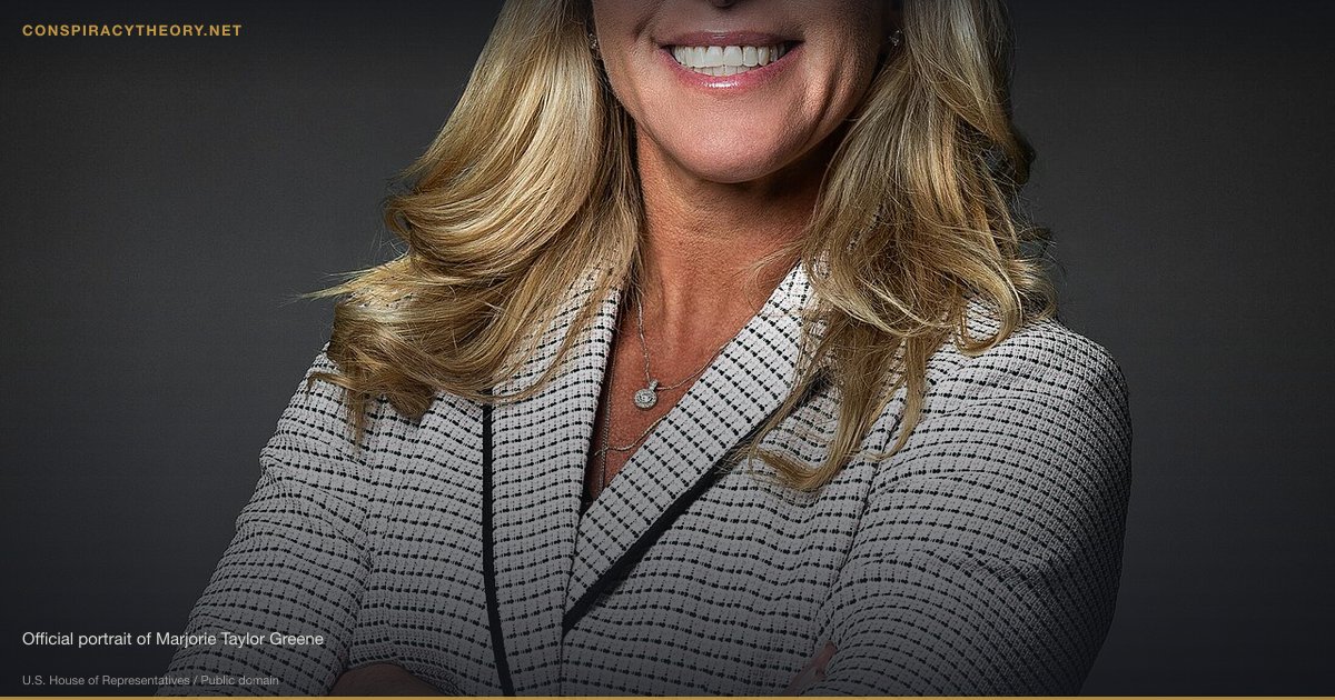 Rothschild Weather Control / Space Laser Wildfires (2018) — Official portrait of Marjorie Taylor Greene