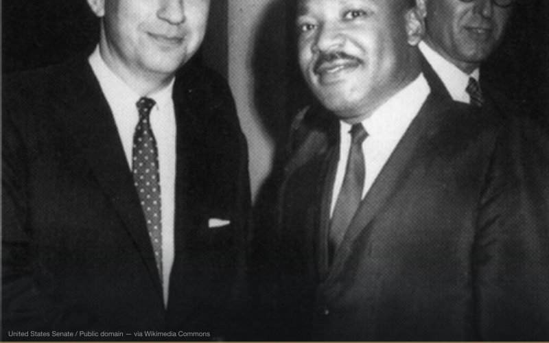 Pennsylvania Senator Arlen Specter with Civil Rights activist Martin Luther King Jr — related to The Single Bullet / Magic Bullet Theory