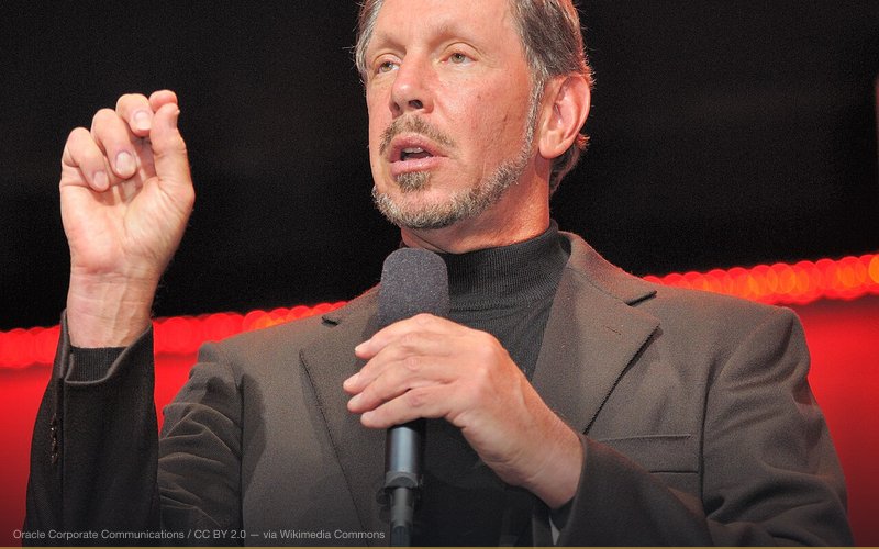 Larry Ellison on stage. — related to TikTok Ban Conspiracy