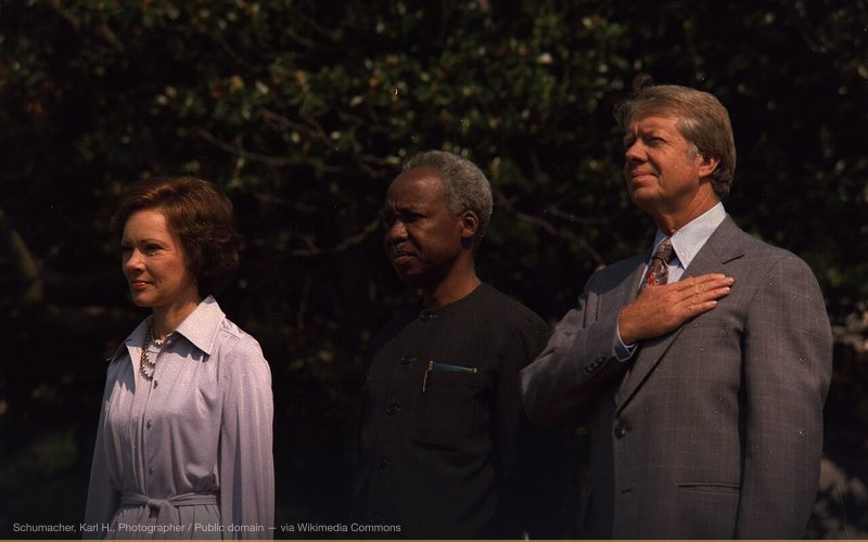 Rosalynn Carter, President Julius Nyerere of Tanzania and Jimmy Carter, 08/04/1977 — related to Trilateral Commission Conspiracy