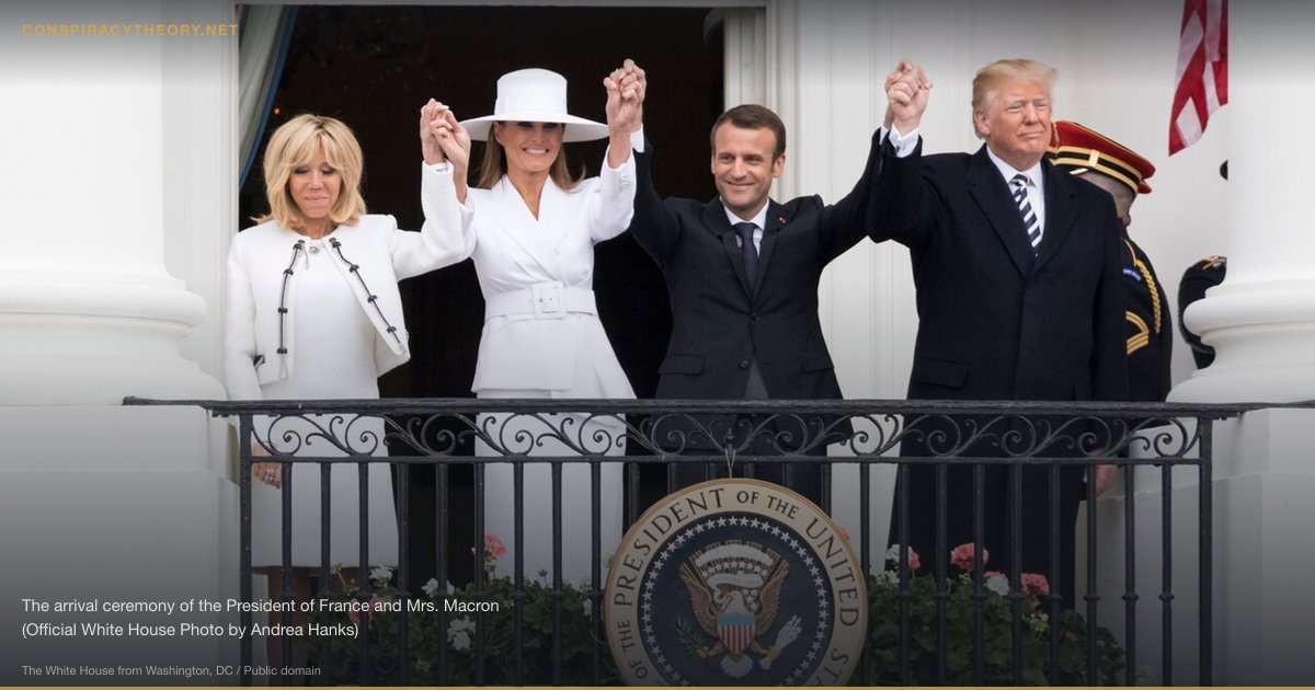 $TRUMP Meme Coin Conspiracy (2025-01-17) — The arrival ceremony of the President of France and Mrs. Macron (Official White House Photo by Andrea Hanks)