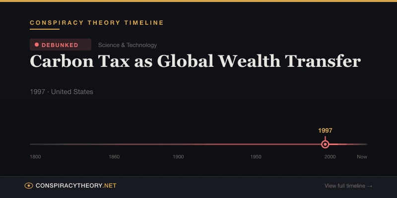 Carbon Tax as Global Wealth Transfer — Conspiracy Theory Timeline 1997, United States