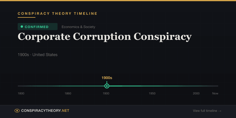Corporate Corruption Conspiracy — Conspiracy Theory Timeline 1900s, United States