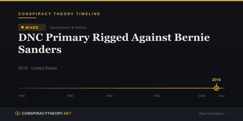 DNC Primary Rigged Against Bernie Sanders — Conspiracy Theory Timeline 2016, United States