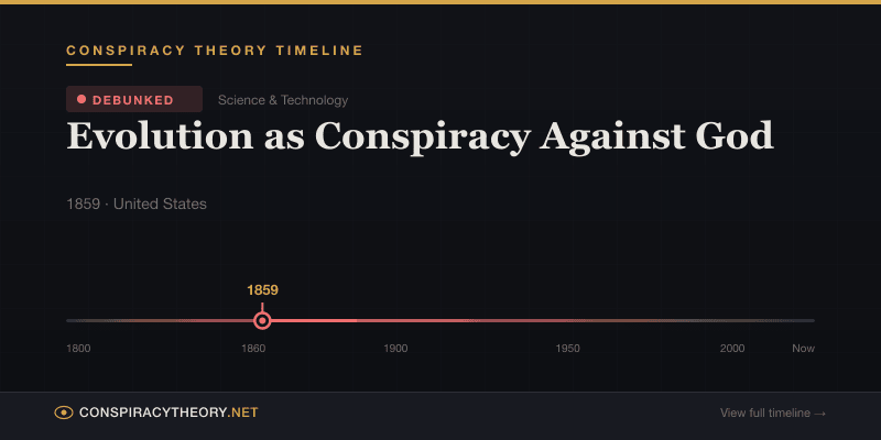 Evolution as Conspiracy Against God — Conspiracy Theory Timeline 1859, United States