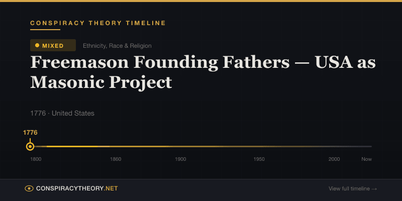 Freemason Founding Fathers — USA as Masonic Project — Conspiracy Theory Timeline 1776, United States