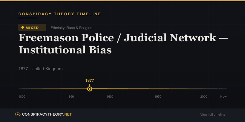 Freemason Police / Judicial Network — Institutional Bias — Conspiracy Theory Timeline 1877, United Kingdom