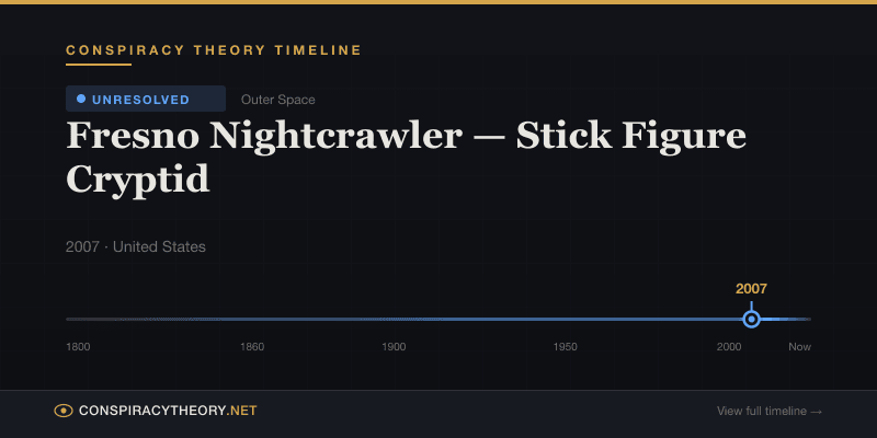 Fresno Nightcrawler — Stick Figure Cryptid — Conspiracy Theory Timeline 2007, United States