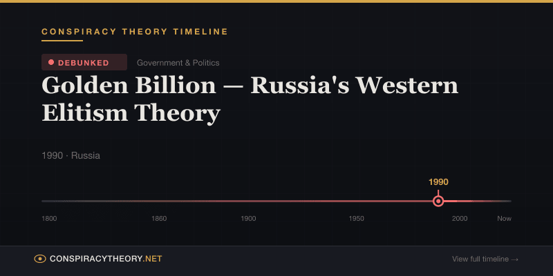 Golden Billion — Russia's Western Elitism Theory — Conspiracy Theory Timeline 1990, Russia