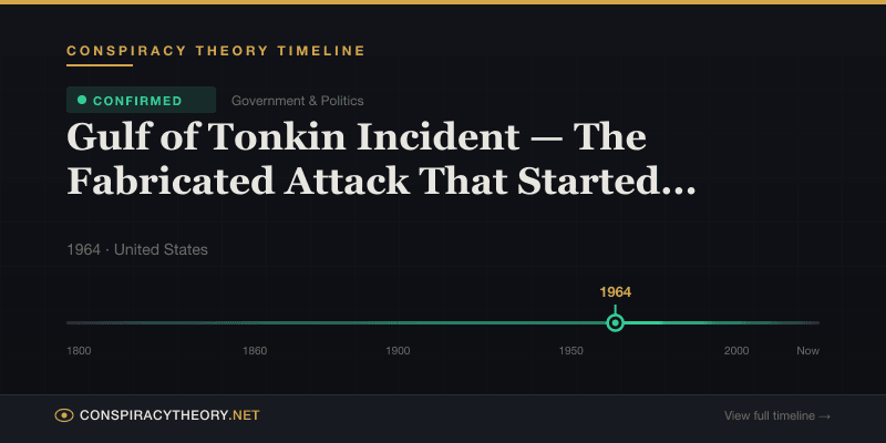 Gulf of Tonkin Incident — The Fabricated Attack That Started the Vietnam War — Conspiracy Theory Timeline 1964, United States