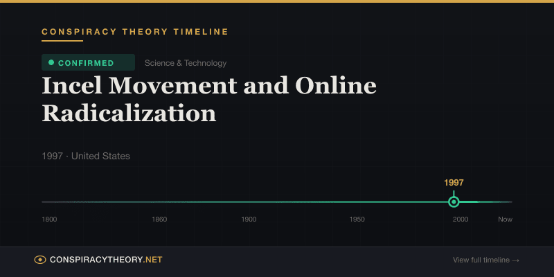 Incel Movement and Online Radicalization — Conspiracy Theory Timeline 1997, United States
