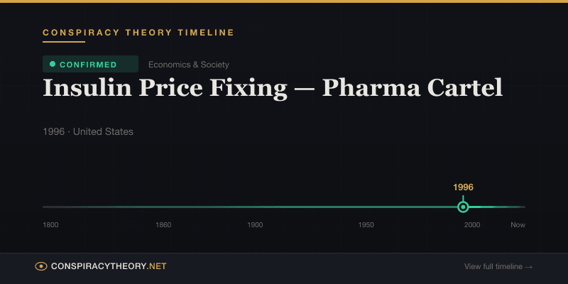 Insulin Price Fixing — Pharma Cartel — Conspiracy Theory Timeline 1996, United States