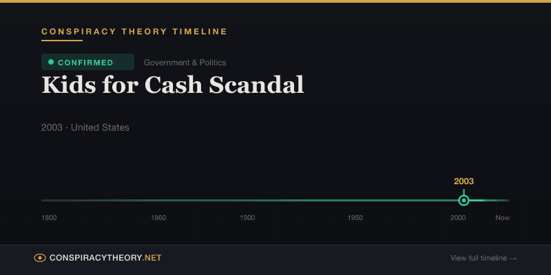 Kids for Cash Scandal — Conspiracy Theory Timeline 2003, United States