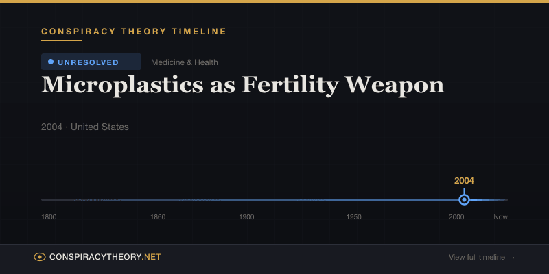 Microplastics as Fertility Weapon — Conspiracy Theory Timeline 2004, United States