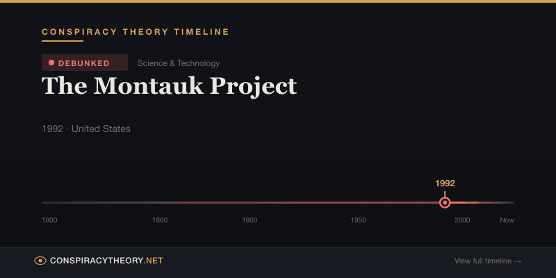 The Montauk Project — Conspiracy Theory Timeline 1992, United States