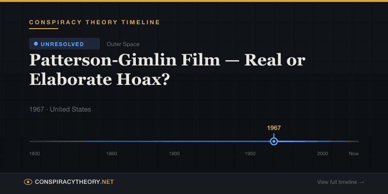 Patterson-Gimlin Film — Real or Elaborate Hoax? — Conspiracy Theory Timeline 1967, United States