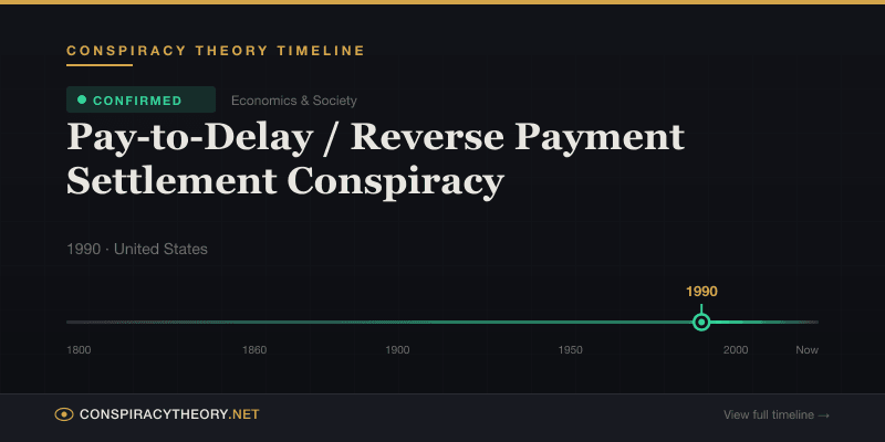 Pay-to-Delay / Reverse Payment Settlement Conspiracy — Conspiracy Theory Timeline 1990, United States