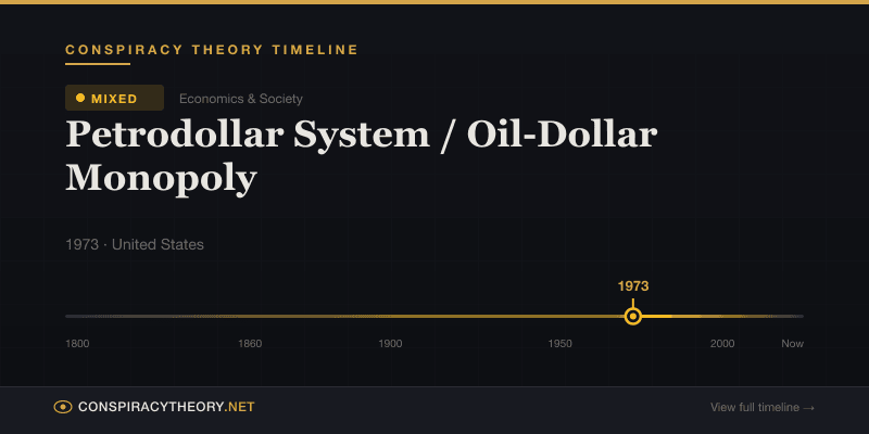 Petrodollar System / Oil-Dollar Monopoly — Conspiracy Theory Timeline 1973, United States