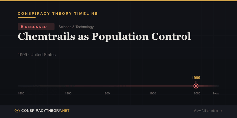 Chemtrails as Population Control — Conspiracy Theory Timeline 1999, United States