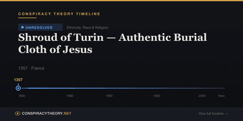 Shroud of Turin — Authentic Burial Cloth of Jesus — Conspiracy Theory Timeline 1357, France