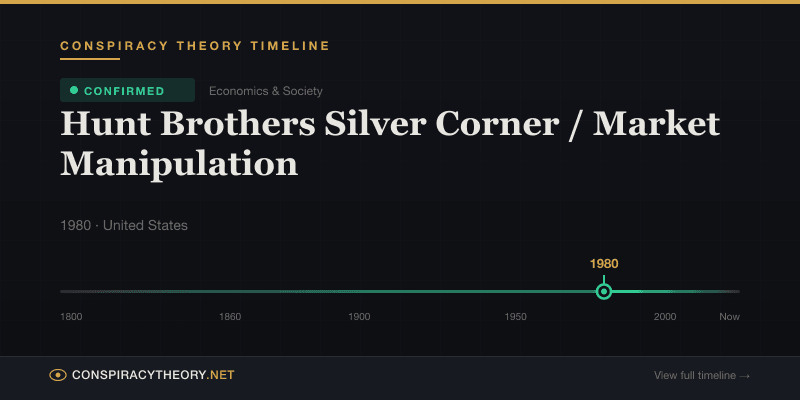 Hunt Brothers Silver Corner / Market Manipulation — Conspiracy Theory Timeline 1980, United States