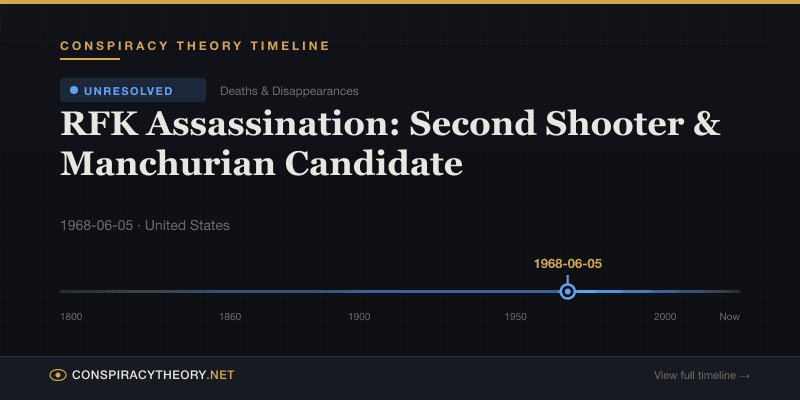 RFK Assassination: Second Shooter & Manchurian Candidate — Conspiracy Theory Timeline 1968-06-05, United States