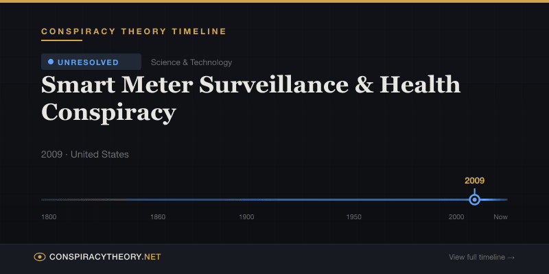 Smart Meter Surveillance & Health Conspiracy — Conspiracy Theory Timeline 2009, United States